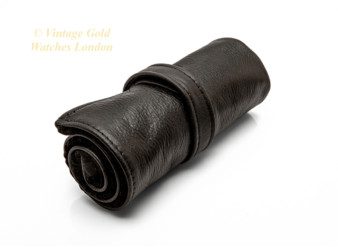 Black Leather Watch Roll-4