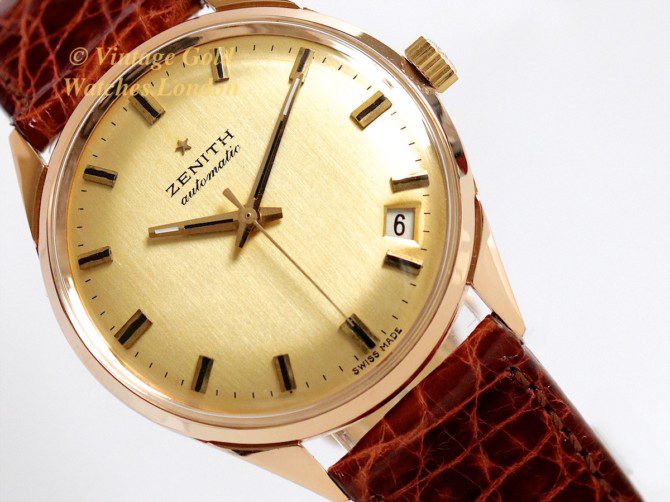 Zenith Automatic 1970 18ct Pink Gold Semi Hi-Beat (1)