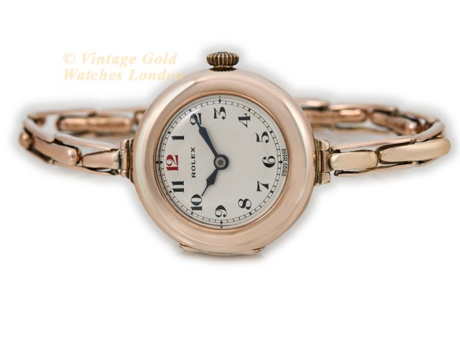 Ladies Rolex Cocktail Watch 9ct Pink Gold Cal.9¾ 1914 (7)