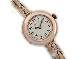 Ladies Rolex Cocktail Watch 9ct Pink Gold Cal.9¾ 1914 - hover