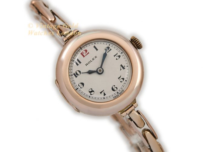 Ladies Rolex Cocktail Watch 9ct Pink Gold Cal.9¾ 1914 (2)