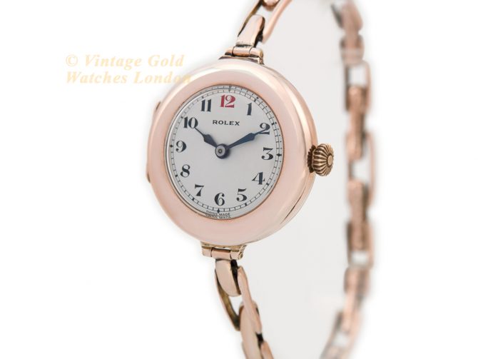 Ladies Rolex Cocktail Watch 9ct Pink Gold Cal.9¾ 1914 (5)