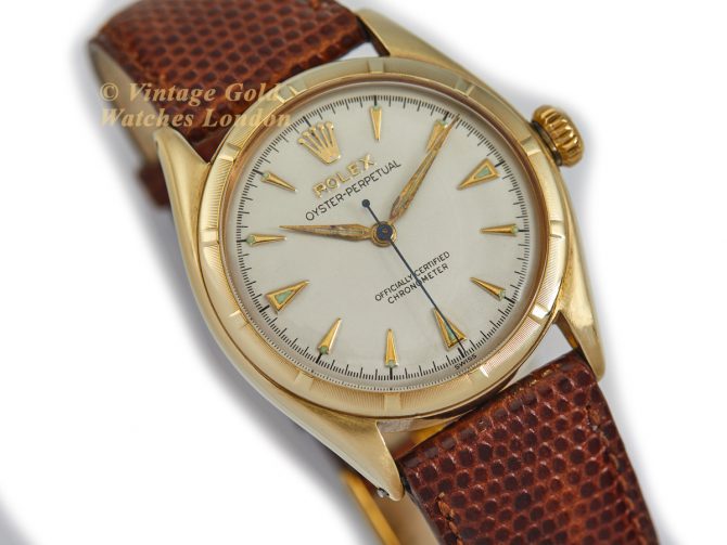 Rolex Oyster Perpetual Thunderbird Bezel, Bubbleback 10ct 1952 (2)