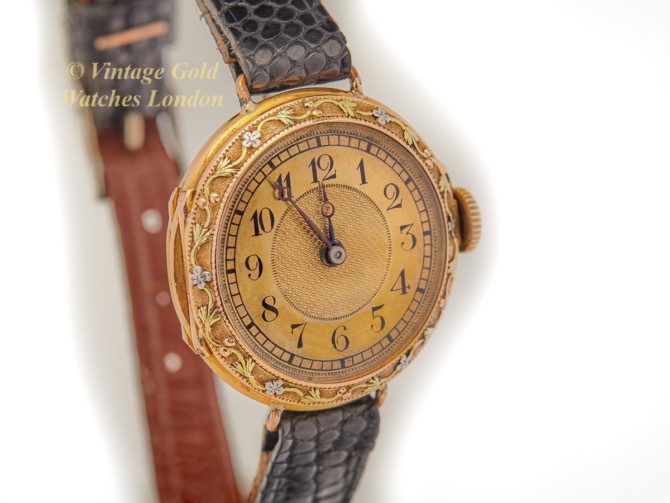 Breguet 18ct Pink Gold ‘Trois Couleurs’, Gold Guilloche Dial, c1910 (23)