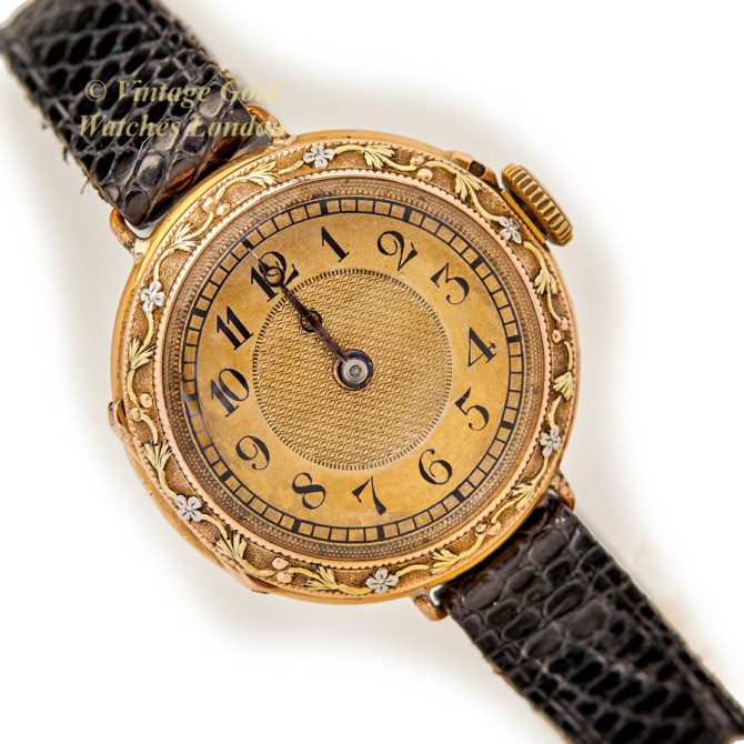 Breguet 18ct Pink Gold ‘Trois Couleurs’, Gold Guilloche Dial, c1910 (53)