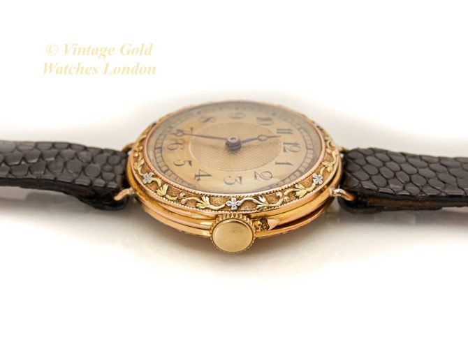 Breguet 18ct Pink Gold ‘Trois Couleurs’, Gold Guilloche Dial, c1910 (35)