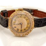 Breguet 18ct Pink Gold ‘Trois Couleurs’, Gold Guilloche Dial, c1910 mobile navigation (31)