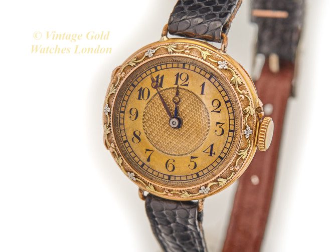 Breguet 18ct Pink Gold ‘Trois Couleurs’, Gold Guilloche Dial, c1910 (27)