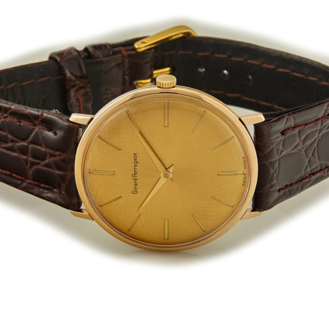 Girard-Perregaux Cal.A.S.1525 9ct, Guilloche Gold Dial, Calatrava 1960 (7)