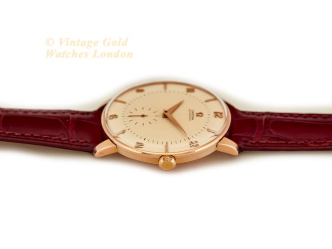 Omega Cal.491 Automatic 18ct Pink Gold 1955 Oversize 38mm (9)