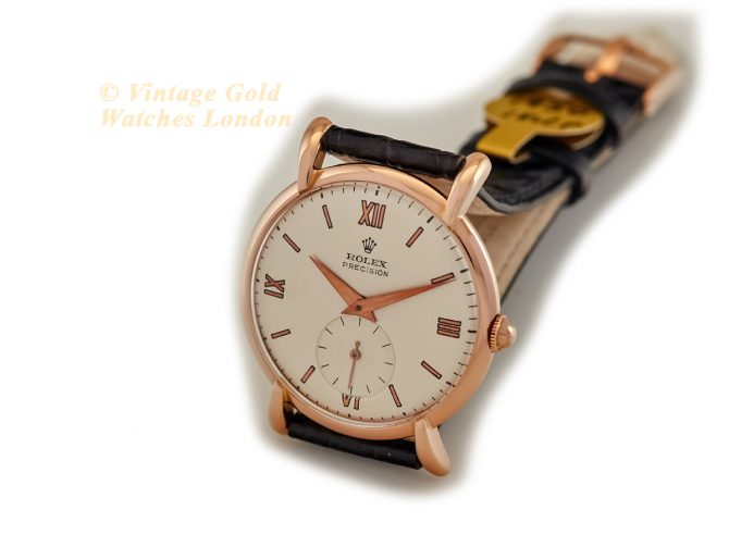 Rolex Precision Model 4399 18ct Pink Gold 1946 Oversize (6)