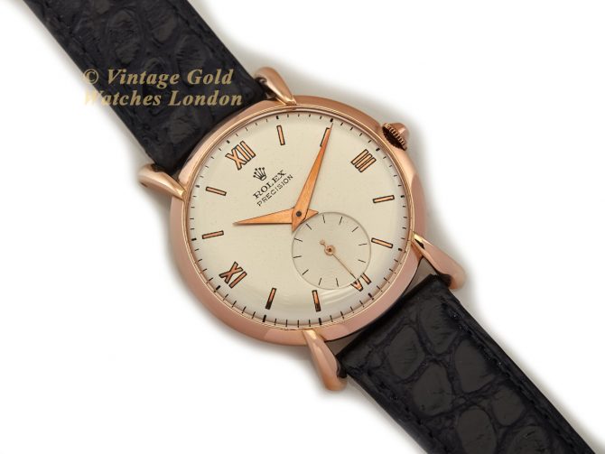 Rolex Precision Model 4399 18ct Pink Gold 1946 Oversize (8)