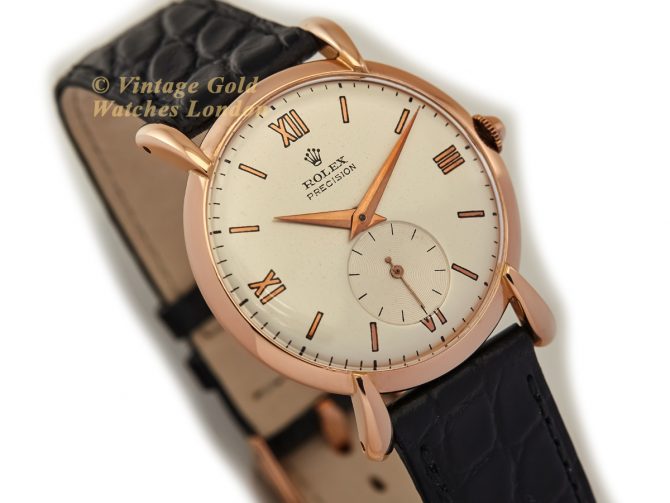 Rolex Precision Model 4399 18ct Pink Gold 1946 Oversize (2)