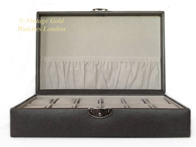 Grey Leatherette 12 Watch Display Box (3)