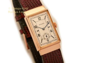 Rolex Cal.360 HW 18ct Pink Gold, Hooded Lugs, Art-Deco Dial, 1935