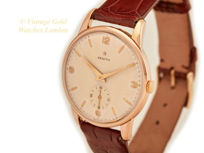 Zenith Cal.126-6 18ct Pink Gold 36mm Oversize 1956 (24)