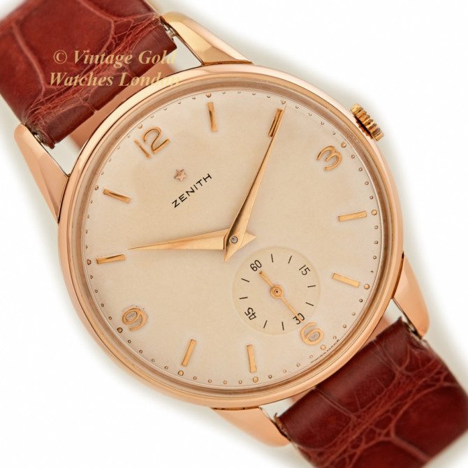 Zenith Cal.126-6 18ct Pink Gold 36mm Oversize 1956 (42)