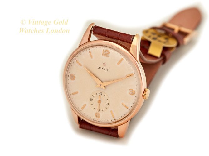 Zenith Cal.126-6 18ct Pink Gold 36mm Oversize 1956 (26)