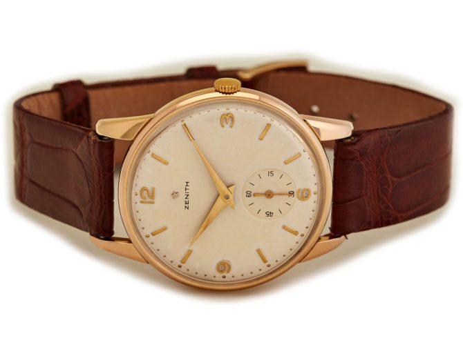 Zenith Cal.126-6 18ct Pink Gold 36mm Oversize 1956 (6)