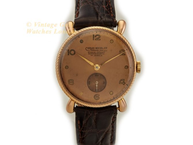 Charles Nicolet Tramelan 18ct Pink Gold 1950s (4)