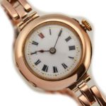 Ladies Porcelain Dial 9ct Pink Gold Cocktail Watch 1909 mobile navigation (11)