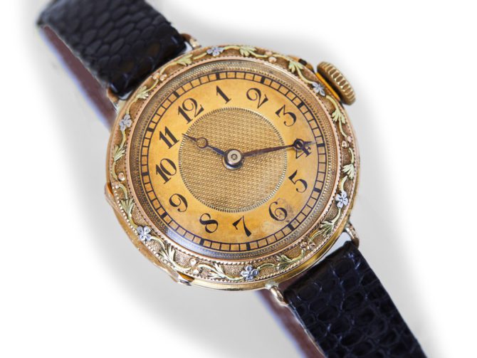 Breguet 18ct Pink Gold ‘Trois Couleurs’, Gold Guilloche Dial, c1910 (11)