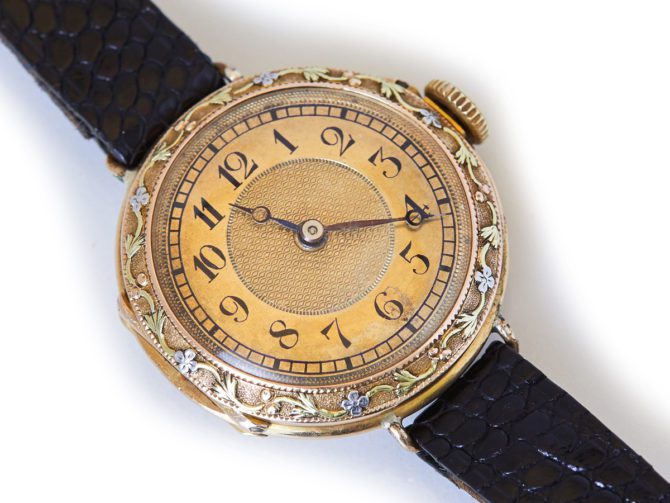 Breguet 18ct Pink Gold ‘Trois Couleurs’, Gold Guilloche Dial, c1910 (12)