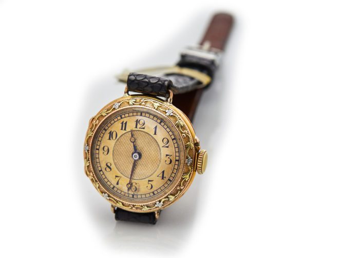 Breguet 18ct Pink Gold ‘Trois Couleurs’, Gold Guilloche Dial, c1910 (1)