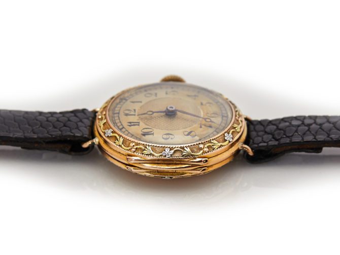 Breguet 18ct Pink Gold ‘Trois Couleurs’, Gold Guilloche Dial, c1910 (3)
