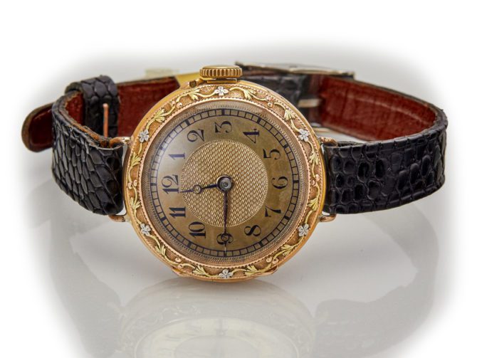 Breguet 18ct Pink Gold ‘Trois Couleurs’, Gold Guilloche Dial, c1910 (5)