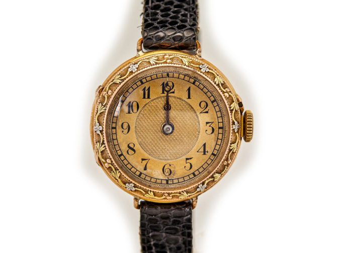 Breguet 18ct Pink Gold ‘Trois Couleurs’, Gold Guilloche Dial, c1910 (9)
