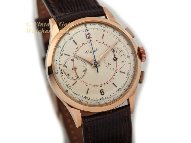 Jaeger-LeCoultre 18ct Pink Gold Chronograph c1955 38mm (2)