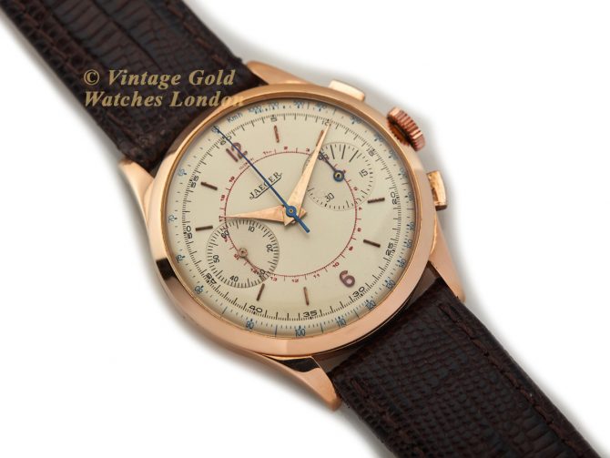 Jaeger-LeCoultre 18ct Pink Gold Chronograph c1955 38mm (8)