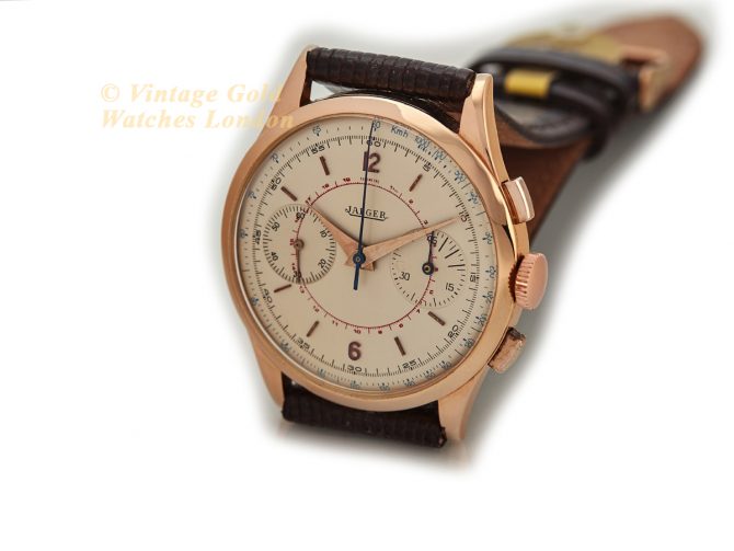 Jaeger-LeCoultre 18ct Pink Gold Chronograph c1955 38mm (6)