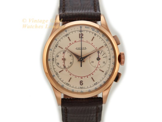 Jaeger-LeCoultre 18ct Pink Gold Chronograph c1955 38mm (4)