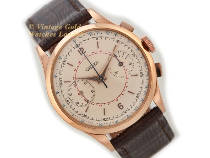 Jaeger-LeCoultre 18ct Pink Gold Chronograph c1955 38mm (1)