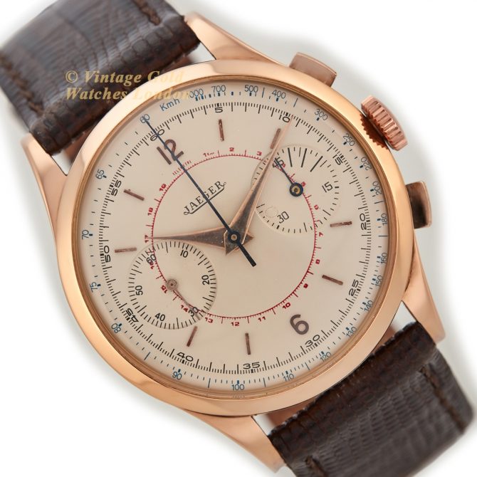 Jaeger-LeCoultre 18ct Pink Gold Chronograph c1955 38mm (13)