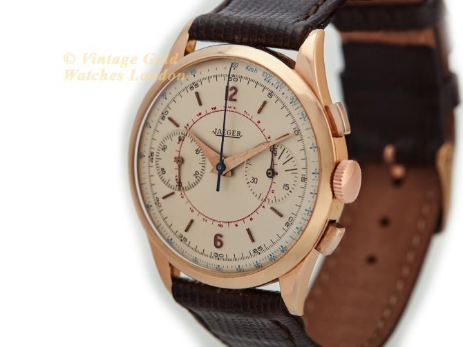 Jaeger-LeCoultre 18ct Pink Gold Chronograph c1955 38mm (5)