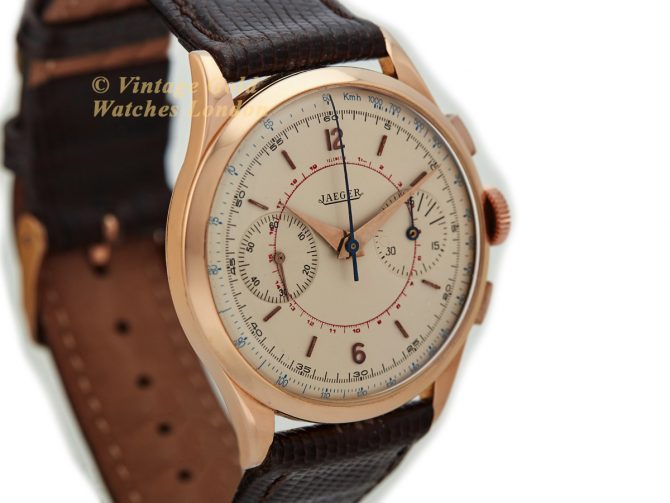 Jaeger-LeCoultre 18ct Pink Gold Chronograph c1955 38mm (3)