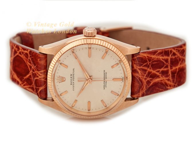Rolex Oyster Perpetual Model Ref.1005 18ct Pink Gold 1957 (7)