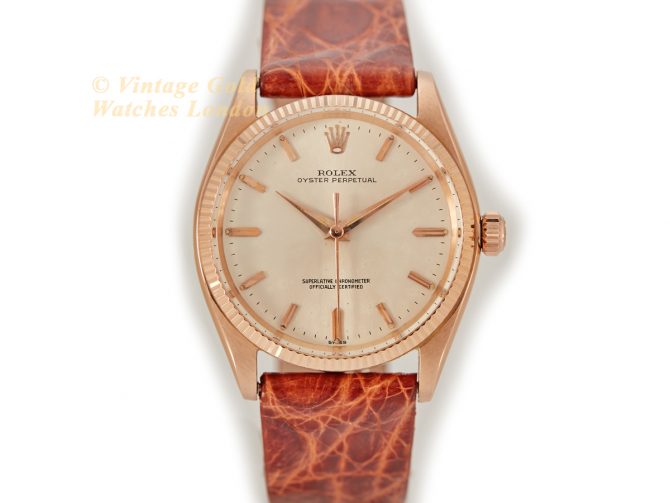 Rolex Oyster Perpetual Model Ref.1005 18ct Pink Gold 1957 (4)