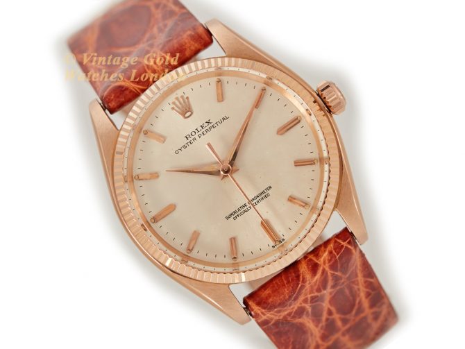 Rolex Oyster Perpetual Model Ref.1005 18ct Pink Gold 1957 (1)