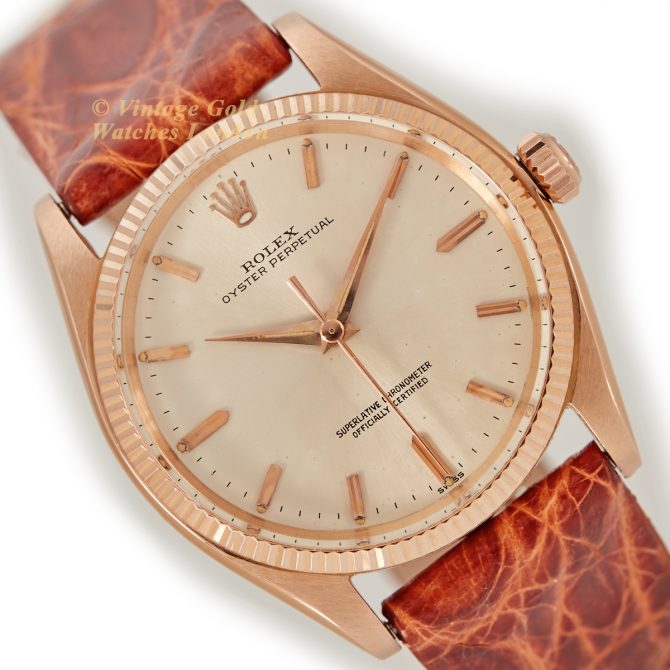 Rolex Oyster Perpetual Model Ref.1005 18ct Pink Gold 1957 (14)