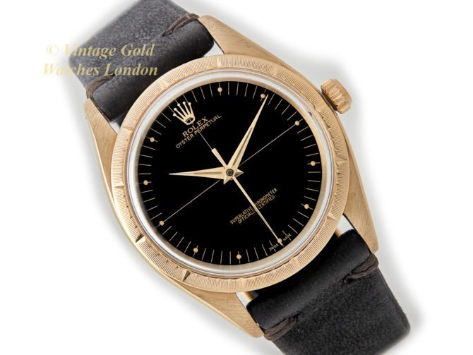 Rolex Oyster Perpetual Zephyr Black Dial 14ct 1958 (1)