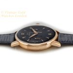 Lemania (Omega), Cal.15TL Black Dial Chronograph 18ct Pink Gold c1948 40mm mobile navigation (10)