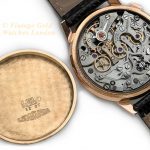Lemania (Omega), Cal.15TL Black Dial Chronograph 18ct Pink Gold c1948 40mm mobile navigation (12)