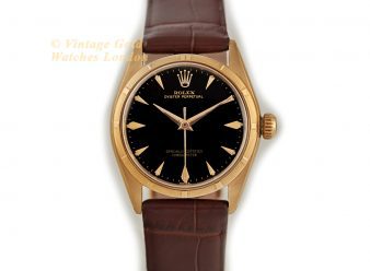 Ladies Rolex Oyster Perpetual 18ct 1955/6 Black Hearts & Arrows Dial