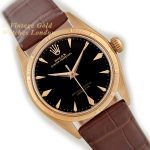 Ladies Rolex Oyster Perpetual 18ct 1955/6 Black Hearts & Arrows Dial mobile navigation (1)