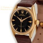 Ladies Rolex Oyster Perpetual 18ct 1955/6 Black Hearts & Arrows Dial mobile navigation (5)