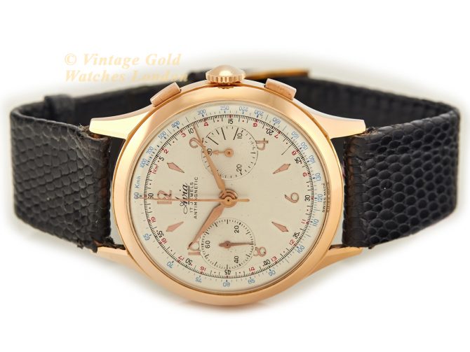 Avia, Chronograph 18ct Pink Gold 1962 – Original Dial – Museum Condition (7)